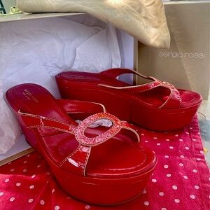 Sergio Rossi Red Patent wedges
